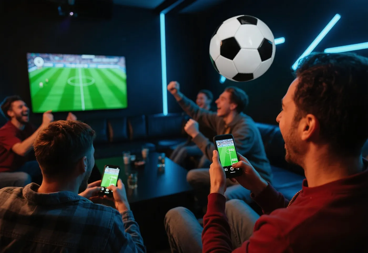 球迷查看世界杯实时比分与比赛直播示意图